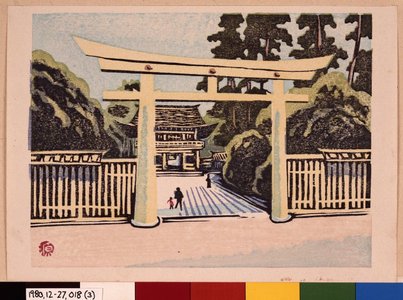山口源: Meiji Jingu (Meiji Shrine) / Tokyo kaiko zue (Scenes of Last Tokyo) - 大英博物館