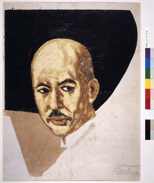 Onchi Koshiro: Portrait of Yamada Kosaku - British Museum