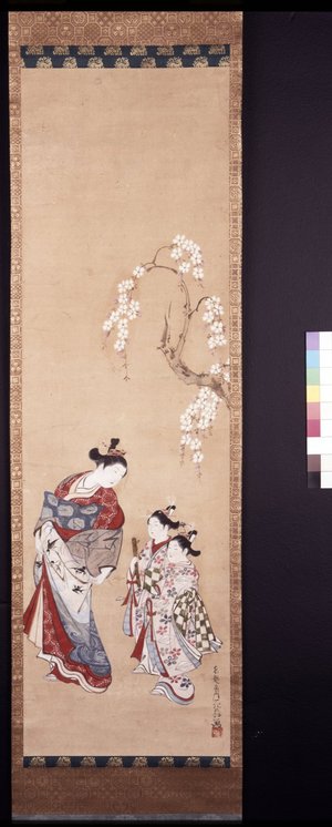 東艶斎花翁: painting / hanging scroll - 大英博物館