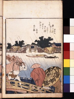 葛飾北斎: Ehon Sumidagawa ryogan ichiran 絵本隅田川両岸一覧 (Panoramic Views on Both Banks of the Sumida River at a Glance) - 大英博物館