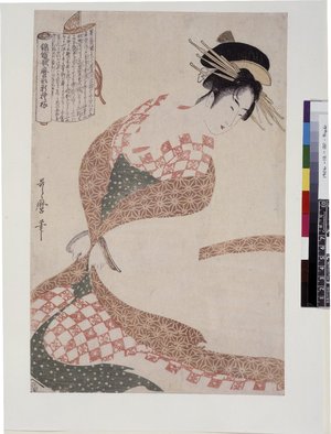喜多川歌麿: Nishiki-ori Utamaro-gata shin-moyo 錦織歌麿形新模様 (New Brocade Patterns in Utamaro's Style) - 大英博物館
