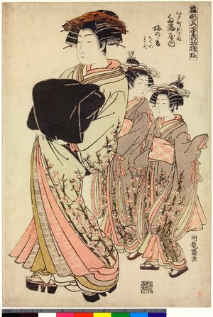 磯田湖龍齋: Edo-machi ni-chome Tagenya-uchi Ume-no-kaoru Sodeno Wakaba / Hinagata Wakana no Hatsumoyo - 大英博物館