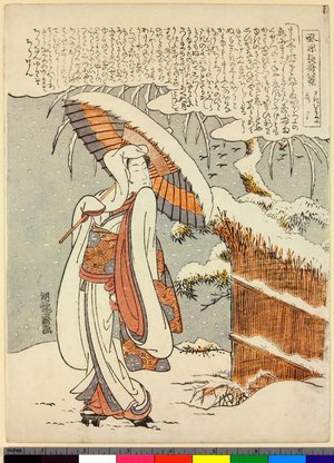 Isoda Koryusai, 磯田湖龍齋 (Isoda Koryusai (磯田湖龍齋))による浮世絵「Sagi-musume rakugan / Furyu Naga-uta Hakkei / White Heron Girl」