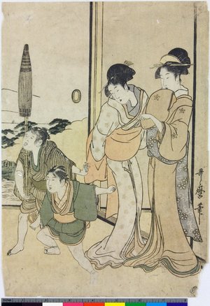 Japanischer Druck von Kitagawa Utamaro, 喜多川歌麿 (Kitagawa Utamaro (喜多川歌麿))