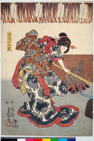 Utagawa Kunisada, 歌川国貞 (Utagawa Kunisada (歌川国貞 Toyokuni III))による浮世絵「triptych print (?) / diptych print (?)」