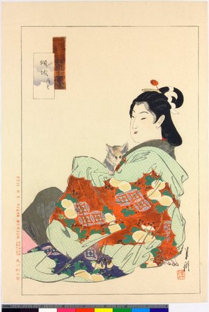Ogata Gekko: Keisei, Usugumo 傾城 薄雲 / Gekko zuihitsu 月耕随筆 - British Museum
