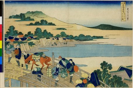 Katsushika Hokusai: Echizen Fukui no hashi / Shokoku Meikyo Kiran - British Museum
