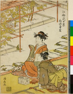 Torii Kiyonaga: Botan-yashiki / Koto Hana Ju-kei - British Museum