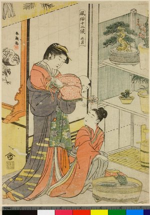 勝川春潮: Shogatsu / Fuzoku Juni-ko - 大英博物館