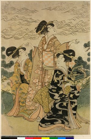 Hyakusai Hisanobu: triptych print - 大英博物館