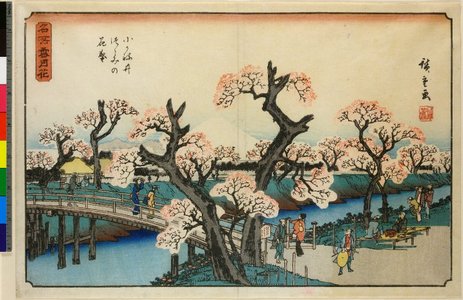 歌川広重: Koganei-tsutsumi no hana-zakari / Meisho Setsu Gekka - 大英博物館
