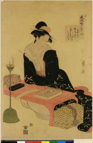 細田栄之: Kisen Hoshi / Furyu Ryaku Rokkasen - 大英博物館