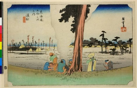Utagawa Hiroshige: No 30 Hamamatsu fuyugare-zu / Tokaido Gojusan-tsugi no uchi - British Museum