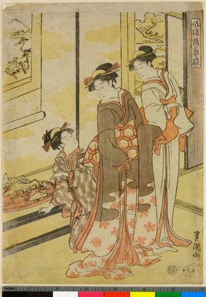 Utagawa Toyokuni I: Furyu moro-hanami uwari - British Museum