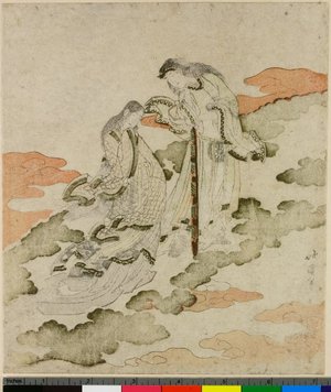 魚屋北渓: surimono (?) / print - 大英博物館