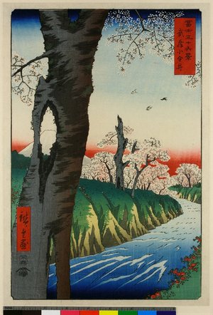 歌川広重: Musashi Koganei / Fuji Sanju Rokkei - 大英博物館