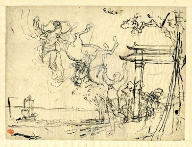 Utagawa Kuniyoshi: Toei 董永 (Toei) / Nijushi-ko doji kagami 二十四孝童子鑑 (Twenty Four Children, Paragons of Filial Piety) - British Museum