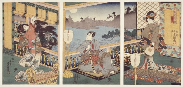 Utagawa Kunisada: Tsuki / Kacho Fugetsu no uchi - British Museum