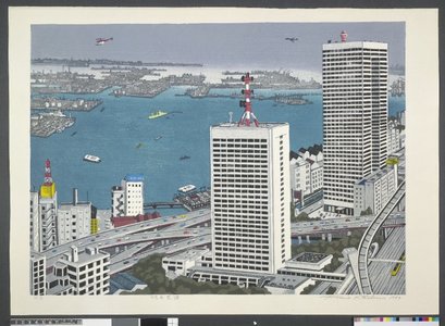 北岡文雄: Wangan Shibaura 湾岸芝浦 (Tokyo Bay Side: Shibaura) / Tokyo hyakkei niju-isseiki e no messeeji 東京百景 ２１世紀へのメッセージ (One Hundred Views of Tokyo: Message to the 21st Century) - 大英博物館