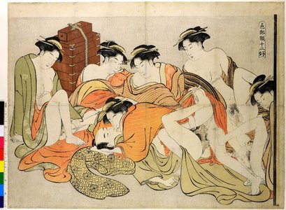 勝川春潮: Shiki burui juni-ko 色部類十二好 (Twelve Tastes in the Classification of Passion) - 大英博物館