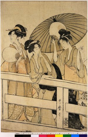 喜多川歌麿: triptych print - 大英博物館