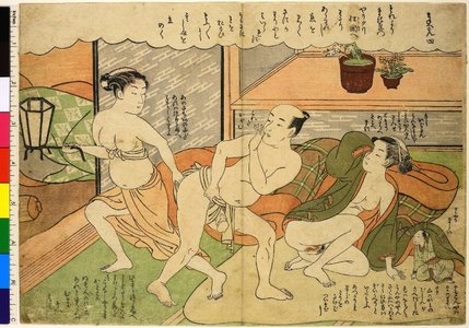 Suzuki Harunobu: Maneemon no. 4 / Furyu enshoku Maneemon 風流艶色真似ゑもん (Elegant Amorous Maneemon) - British Museum