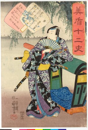 歌川国芳: Tora 寅 (Tiger) / Mitate junishi 美盾十二史 (Selection for the Twelve Signs) - 大英博物館