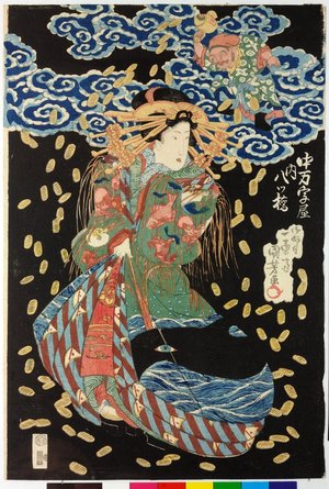 Utagawa Kuniyoshi: Nakamanji-ya uchi Yatsuhashi 中万字屋内八橋 (Yatsuhashi of the Nakamanji-ya) - British Museum