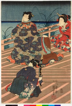 Utagawa Kuniyoshi: Jisei hana-tori-kase-tsuki (Fashionable Flower-bird-wind-moon) - British Museum