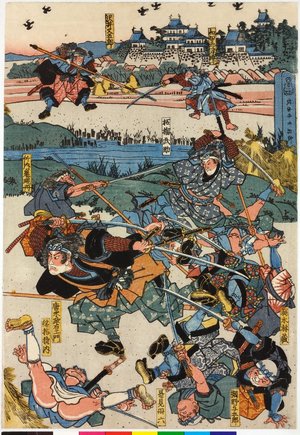 歌川国芳: Iga Kozuke adauchi no zu 伊賀上野仇討ち圖 (Revenge at Kozuke in Iga) - 大英博物館