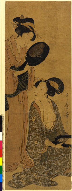 喜多川歌麿: diptych print - 大英博物館