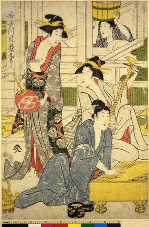 Kitagawa Tsukimaro: triptych print - British Museum