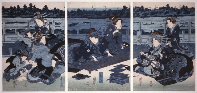 Keisai Eisen: triptych print - British Museum
