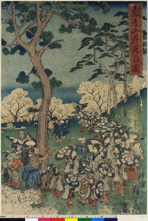 Utagawa Hiroshige: Azuka-yama hanami no zu - British Museum