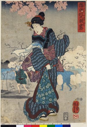 Utagawa Kuniyoshi, 歌川国芳 (Utagawa Kuniyoshi (歌川国芳))による浮世絵「Sumida-gawa no asa-giri」