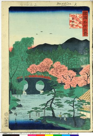 Utagawa Hiroshige II: Yamashiro Otani Megane-bashi 山城大谷眼鏡橋 / Shokoku meisho hyakkei 諸国名所百景 - British Museum