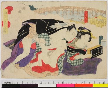 Keisai Eisen: Ryogoku / Koi-kaido meisho awase (Famous Places on the Highway of the Initiation in Love) - British Museum