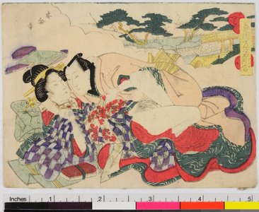 Keisai Eisen, 渓斉英泉 (Keisai Eisen (渓斉英泉))による浮世絵「Mokuboji / Koi-kaido meisho awase (Famous Places on the Highway of the Initiation in Love)」