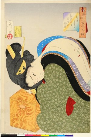 月岡芳年: Atsuso (Hot-looking) / Fuzoku sanjuni so (Thirty-two Conditions of Contemporary Women) - 大英博物館