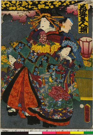 Japanese Print "Kasei bijin sen 花成美人揃" by Toyohara Kunichika, 豊原国周 (Toyohara Kunichika (豊原国周))