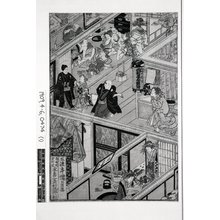 Estampe japonaise "Seiro nikai no zu (Picture of the Upper Floor of a Brothel)" par Utagawa Kunisada, 歌川国貞 (Utagawa Kunisada (歌川国貞 Toyokuni III))