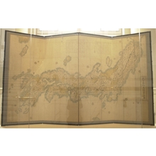 Japanese Print "Dai Nihon saiken shisho zenzu 大日本細見指掌全図 (Clear and Detailed Map of Great Japan)" by Kichimonjiya Izaemon