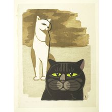 Inagaki Tomoo: White Cat and Black Cat - British Museum