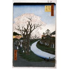歌川広重: No 42 Tamagawa-zutsumi no hana / Meisho Edo Hyakkei - 大英博物館