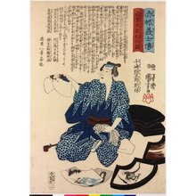 Estampe japonaise "tei wo shizu 商＊成敵邸伺図 / Sekijo gishi den 赤城義士傳 (Stories of the Faithful samurai of the Red Castle)" par Utagawa Kuniyoshi, 歌川国芳 (Utagawa Kuniyoshi (歌川国芳))