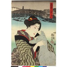Utagawa Kuniyoshi: Yokkaichi 四日市 / Yomairi hakkei 夜参八景 (Eight Views of Night Visiting) - British Museum