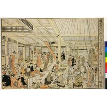 鳥居清長: Shin-Yoshiwara Edo Ni-chome Chojiya no zu - 大英博物館