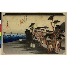 歌川広重: No 9 Oiso tora no ame / Tokaido Gojusan-tsugi no uchi - 大英博物館