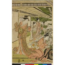 細田栄之: triptych print - 大英博物館