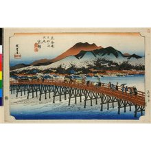 Utagawa Hiroshige: No 55 Kyoto Sanjo o-hashi / Tokaido Gojusan-tsugi no uchi - British Museum